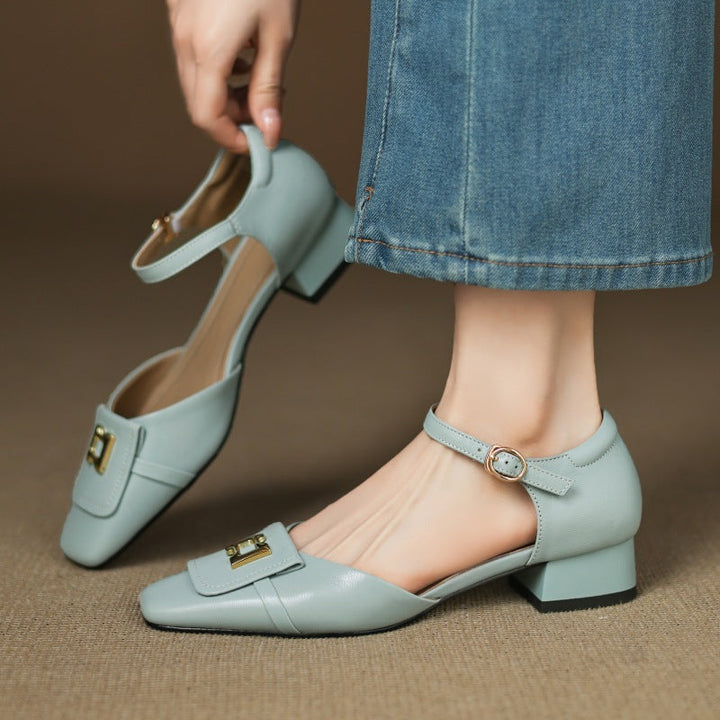 Paula - Buckle Bőr Mary-Janes