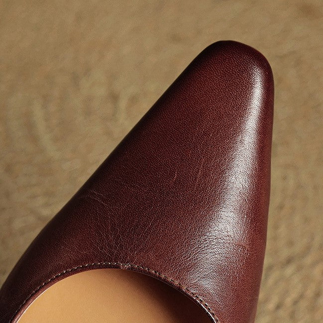 Margit - Bőr Slingback Magassarkú