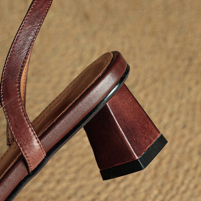 Margit - Bőr Slingback Magassarkú