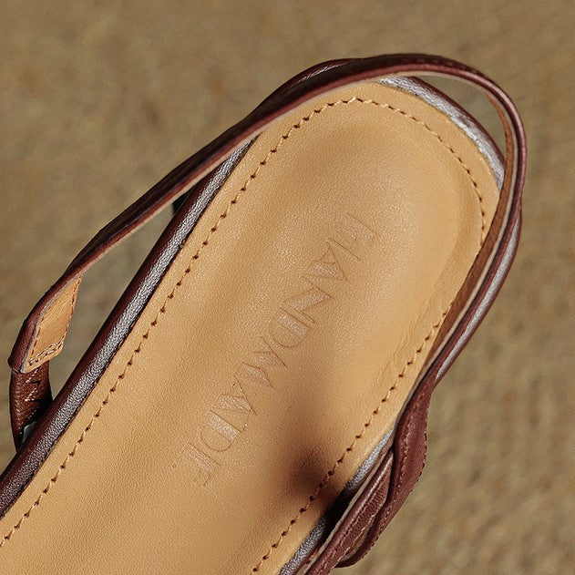 Margit - Bőr Slingback Magassarkú