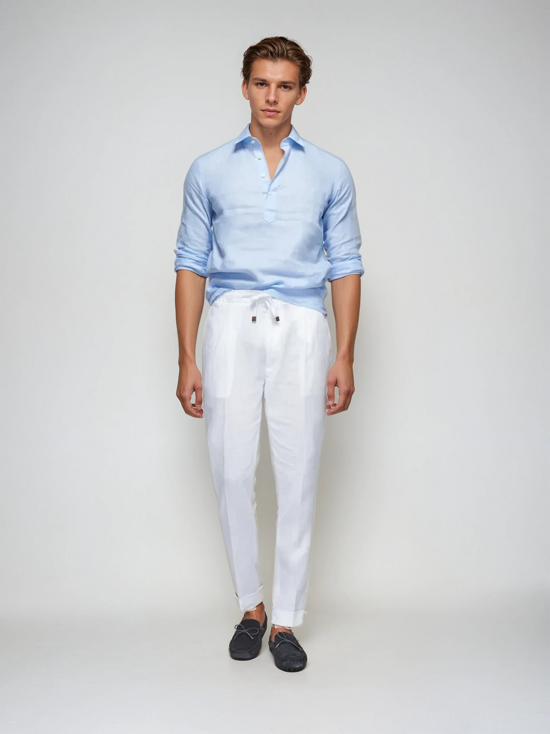 Linen Pop-over Ing - Világoskék