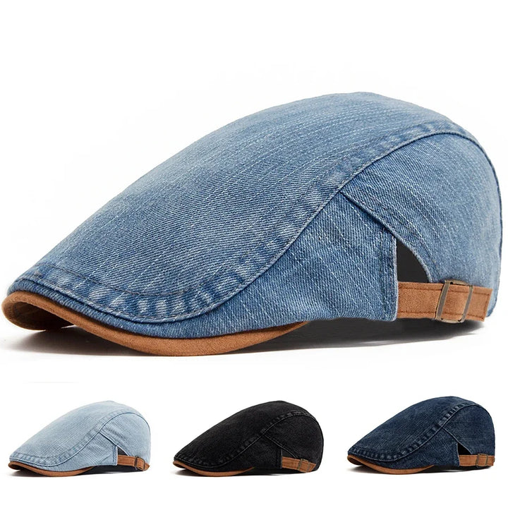 Thijs - Prémium Denim Flat Cap – Időtlen Stílus & Napi Kényelem