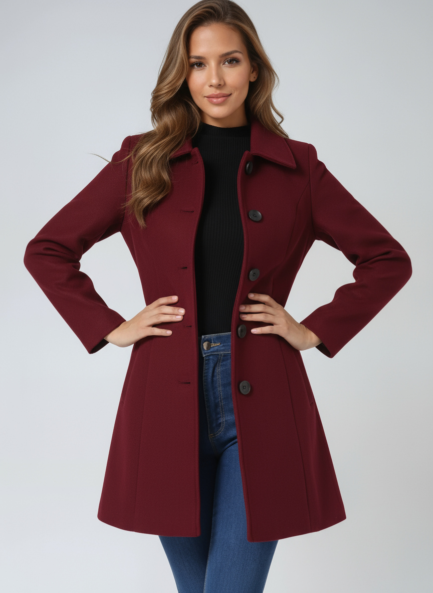 Josephine - Női Egysoros Téli Trench Kabát