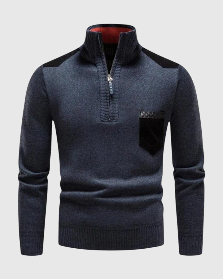 Zsolt - Gyapjú pulóver cipzárral