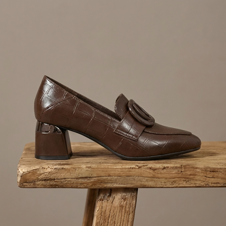 Kim - Bőr Loafer Sarkú Cipők
