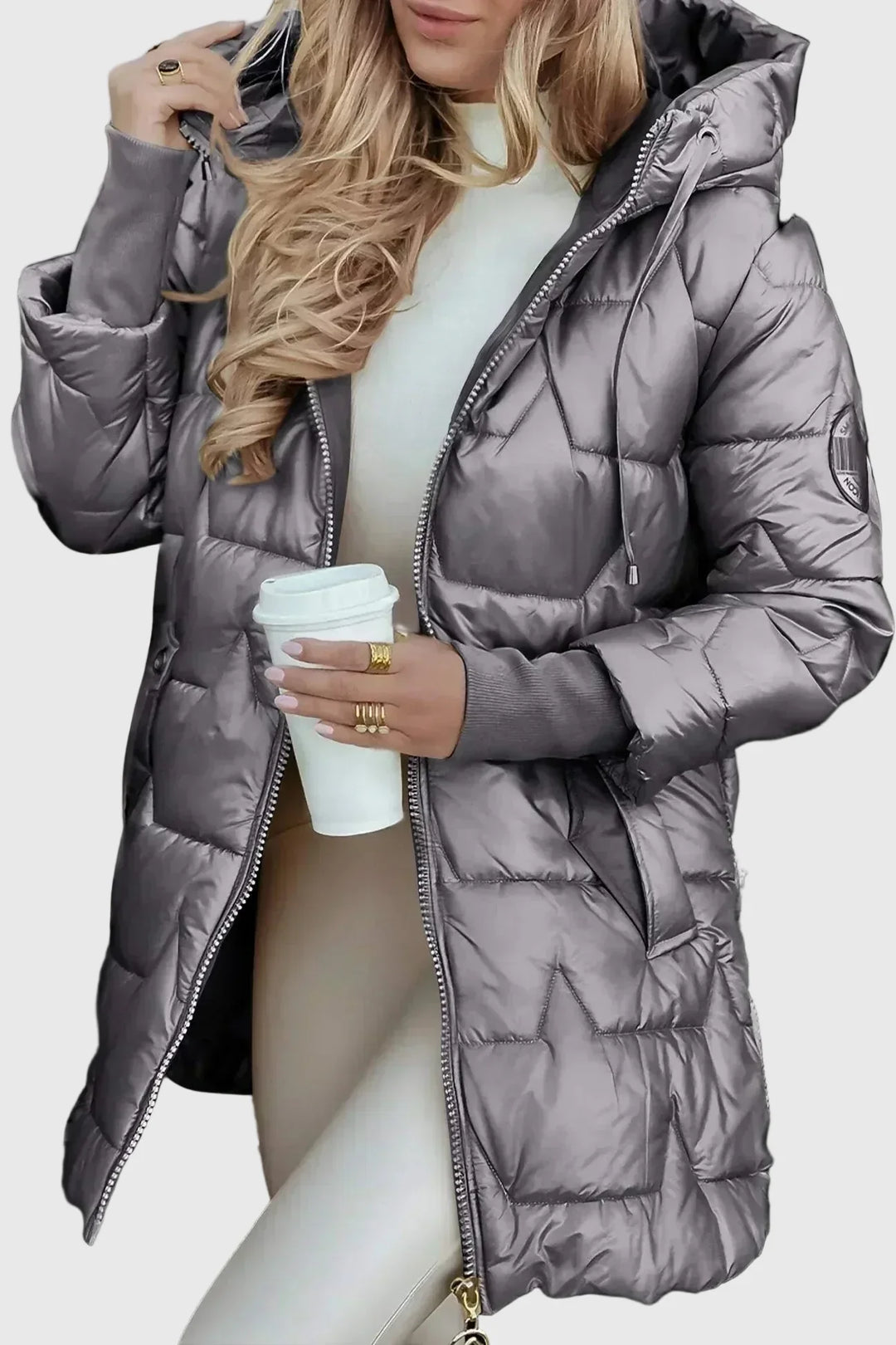 Leviana - Hosszú steppelt kabát